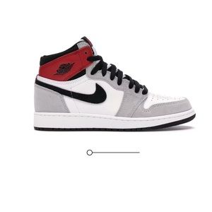 Youth 7-Women 8.5 Air Jordan 1 Retro High OG GS Sneakers White/Black-Smoke Grey